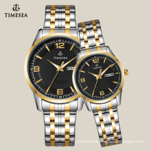 Casual Watch for Couple with 2-Tones Stainless Steel Band 70023